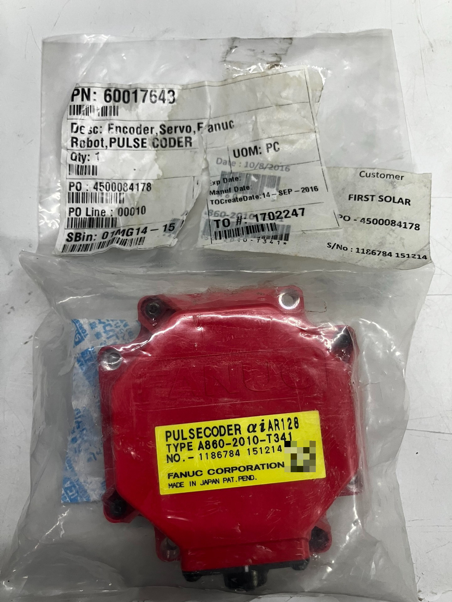 发那科Fanuc编码器A860-2010-T341全新原装