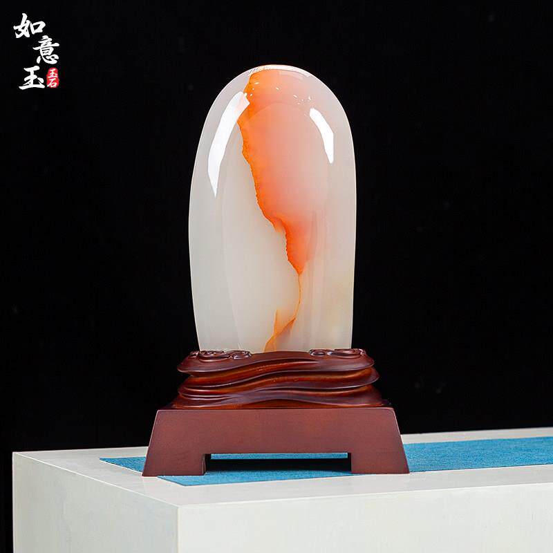 石敢当原奇石天然观赏靠山玉石摆饰假泰山石头办公室客厅家用镇宅