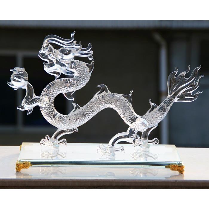 龙饰品白水晶龙商务礼品开启新家工艺品12十二生肖领导及办公室