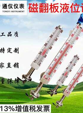 磁翻板液位计侧装顶装磁性浮子翻柱液位计远传防腐锅炉水位计