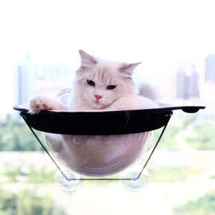 宠物用品 厂家批发 新款 太空舱猫窝吸盘式 猫吊床猫咪晒太阳窗台窝
