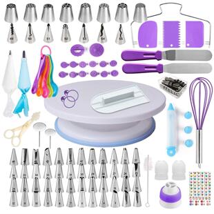 Cake Turntable Rotary Baking Nozzle Piping Bag Set Tool 转盘
