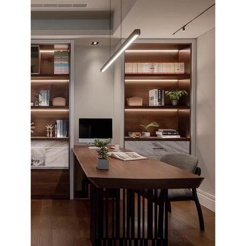 723设计师餐厅吊灯办简约代一字极长条餐桌吧台灯简网红前台公现