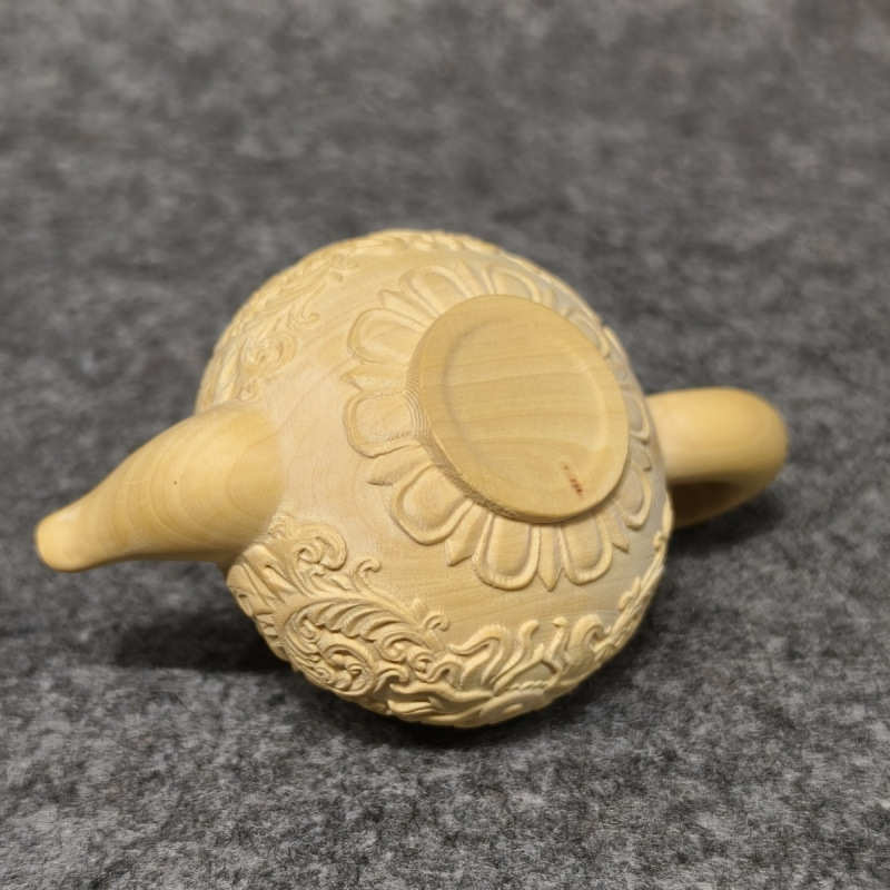 小叶黄杨手把壶木雕雕刻把玩手把实木文玩工艺品摆件新款雕花手工