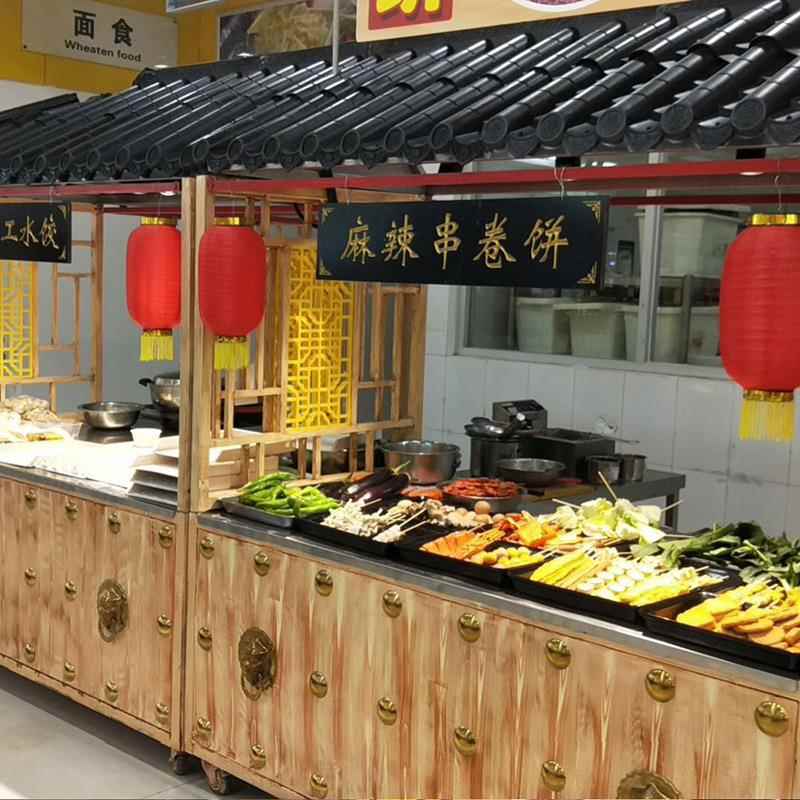市集仿古小吃车夜市摆摊小推车多功能餐车商业街售货车移动贩卖车