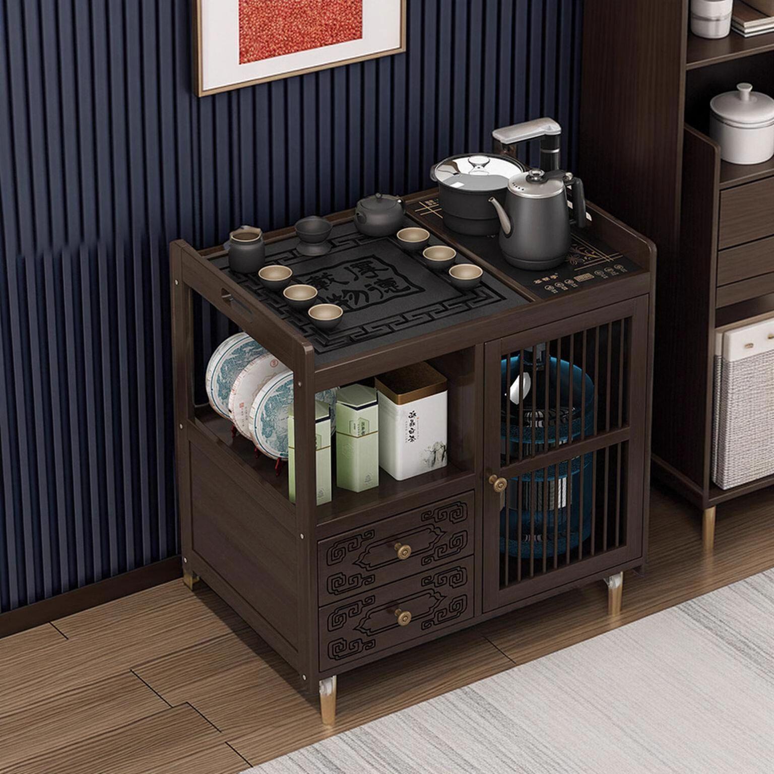 胡桃色茶CCL车烧水壶一台体茶家用小新茶台中式动泡茶桌客厅茶移