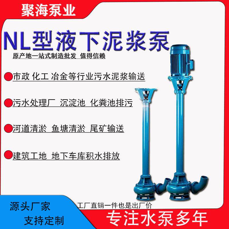 NL型液下泥浆泵无堵塞长杆排污泵抽粪鱼塘清淤吸泥泵