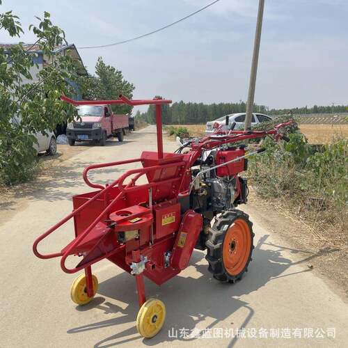 农用柴油192型玉米收获机适合小地块作业 小型家用苞米收割一体机
