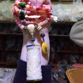 西藏牦牛骨项链桶珠珠链情侣藏式佛珠文玩饰品
