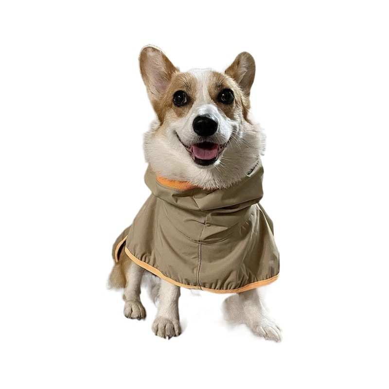 宠物狗猫大型犬柯基雨衣行走安全反光条雨披四季通用短腿防水衣服