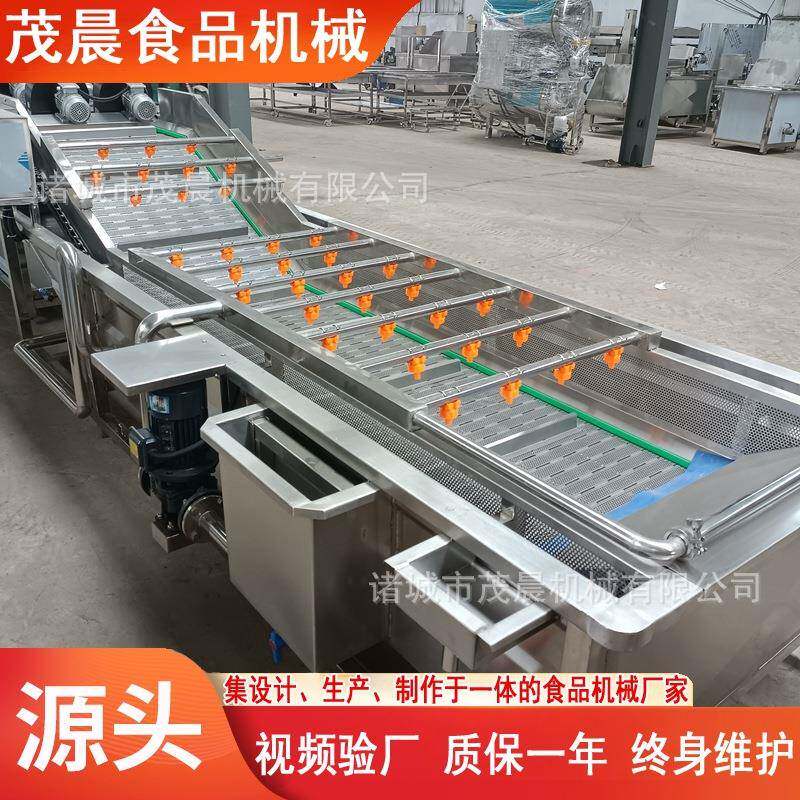 不锈钢佛手瓜气泡清洗机苦冬瓜脱泥冲洗设备芜荽涡流喷淋清洗线