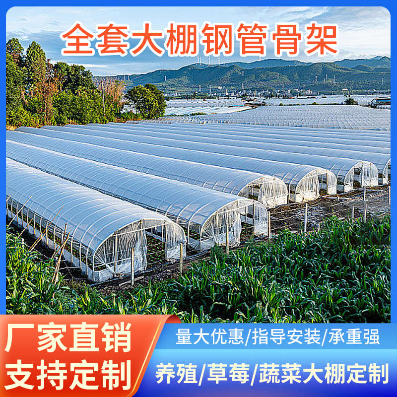 温室大棚骨架钢管养殖种植家用全套猪鸡舍钢架连栋配件简易蔬菜棚
