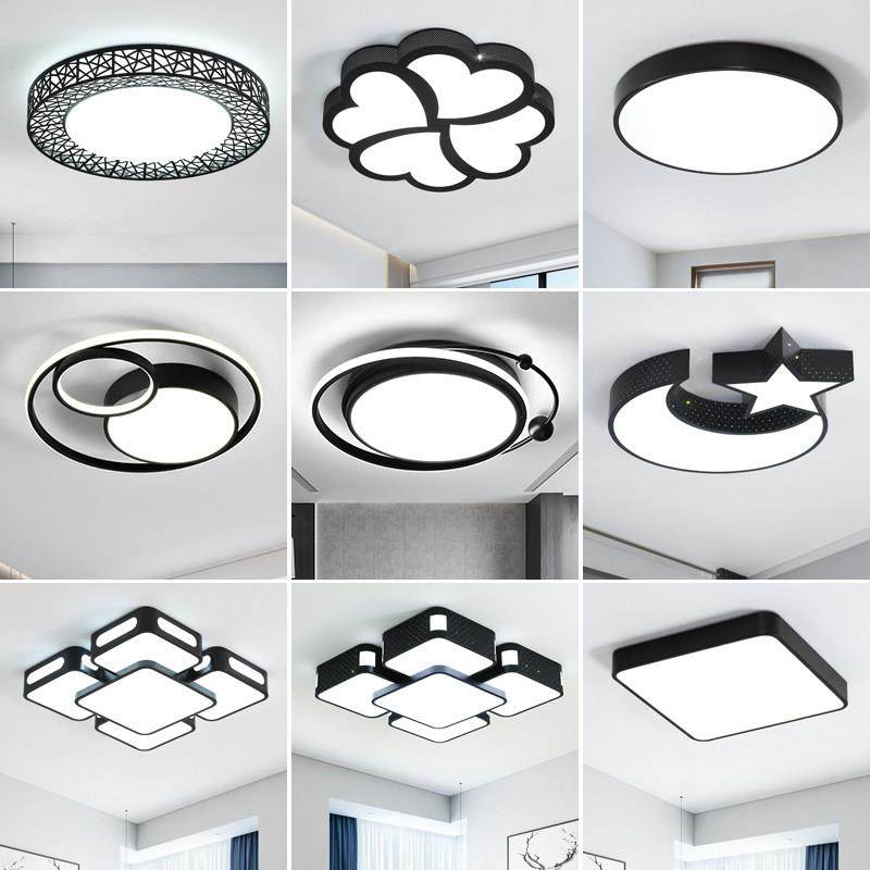 卧室灯创意个性黑白led客厅主卧吸顶灯简约现代几何房间北欧灯具