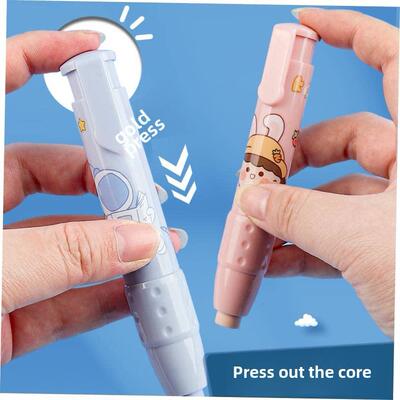 press eraser pupil stationary cute replaceable erasers pen