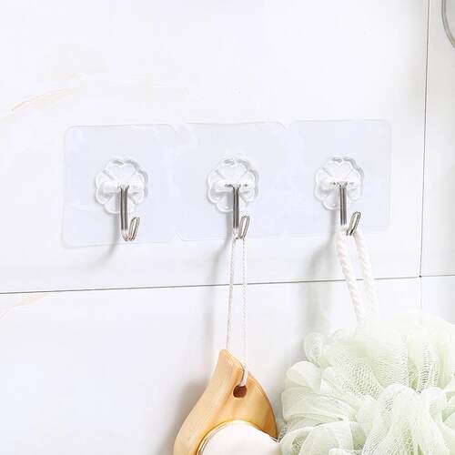 Home-use Transparent No-drill Hooks, Traceless Door-back Hoo