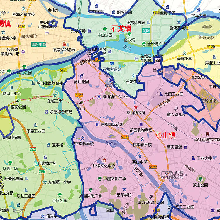 2024年东莞市地图贴图办公室挂图行政区划墙壁贴装饰画定制