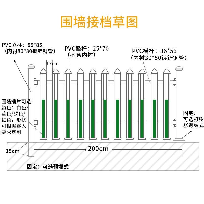 交通道路PV塑钢市政围墙防护栏安全围挡隔离栏公路围栏栏杆防撞