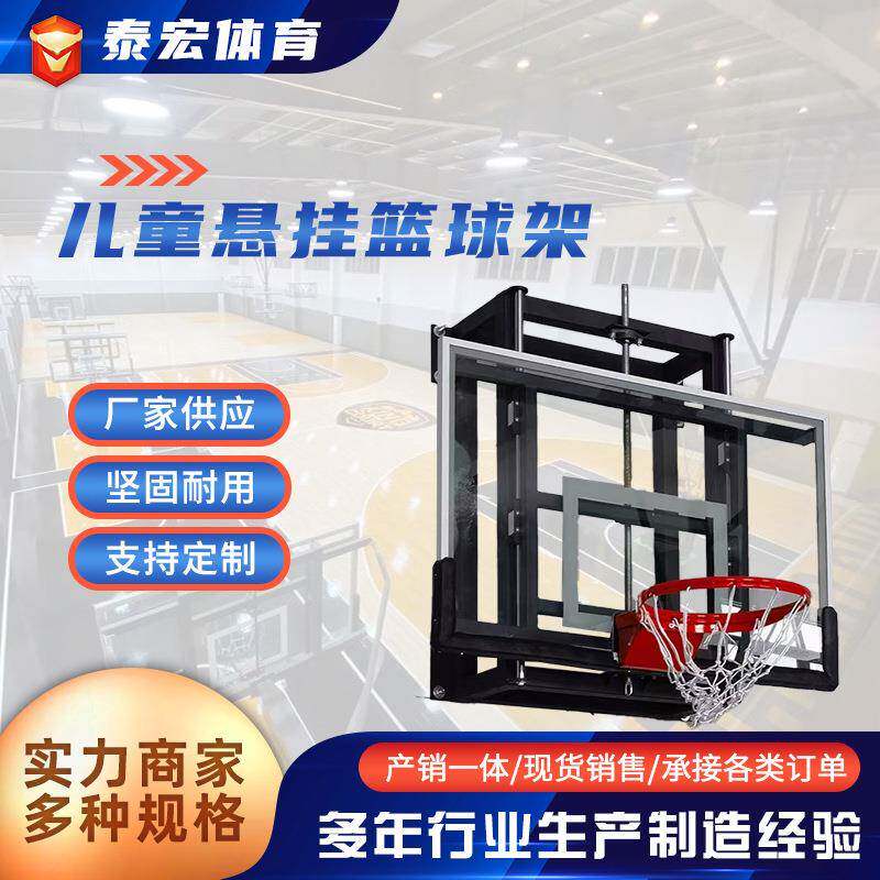 电动垂直篮球架吊顶悬挂式篮球架壁挂式遥控升降室内篮球框架厂家