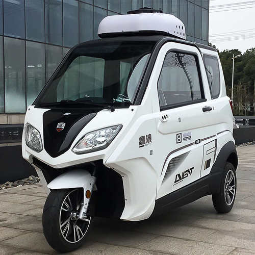 环步电动三轮车空调款绿浪三轮全封闭豪华代步车接送孩子休闲带篷