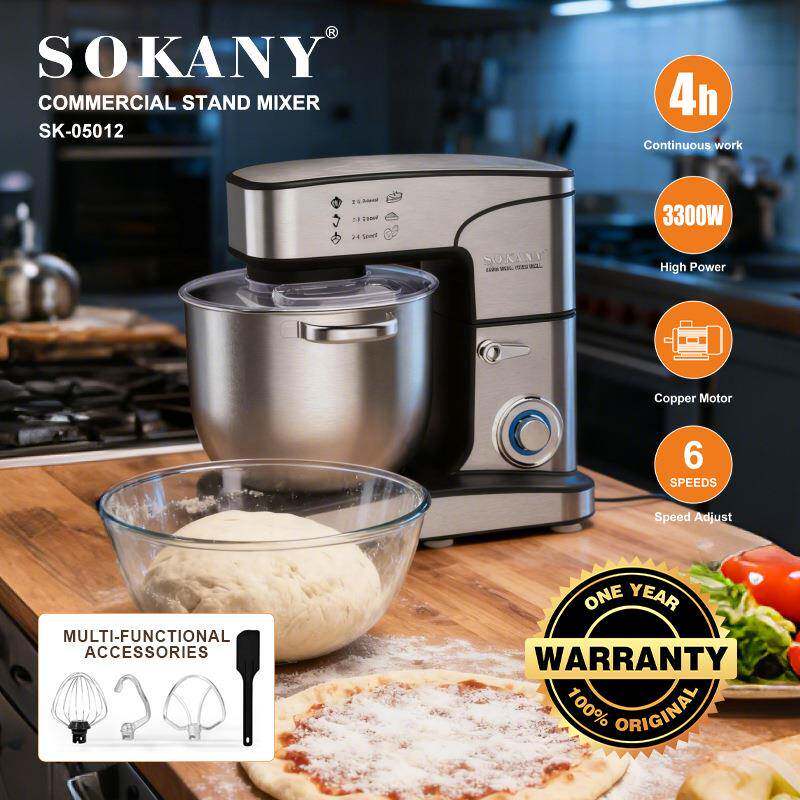 出口SOKANY05012揉面机商用不锈钢18L大容量厨师机搅拌和面机