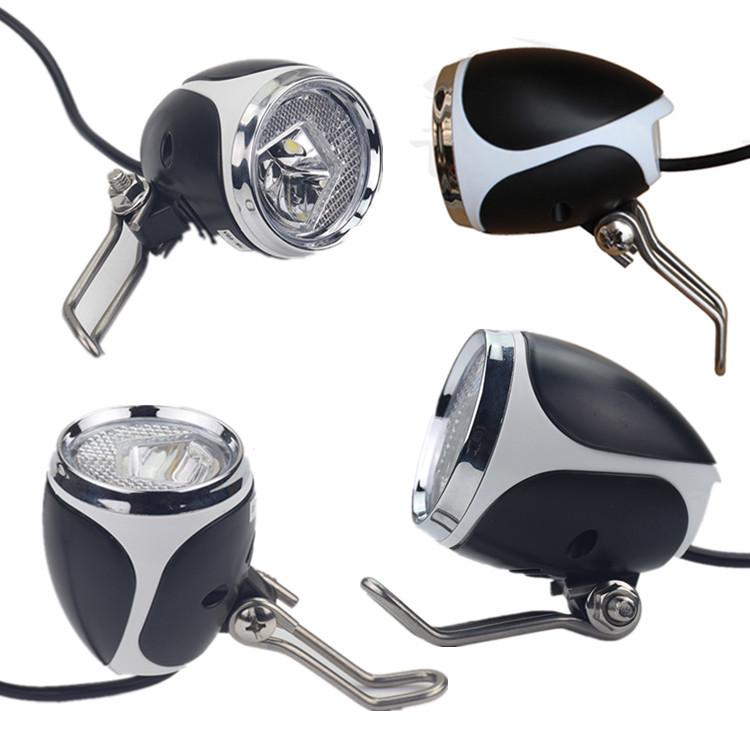 24v36v48通用折叠代驾电动自行车LED射灯高亮大灯内置喇叭前灯防S