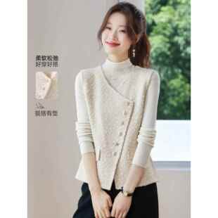 法式小香风别致叠穿马甲女2025新款早春秋季时髦洋气毛衣马夹外套