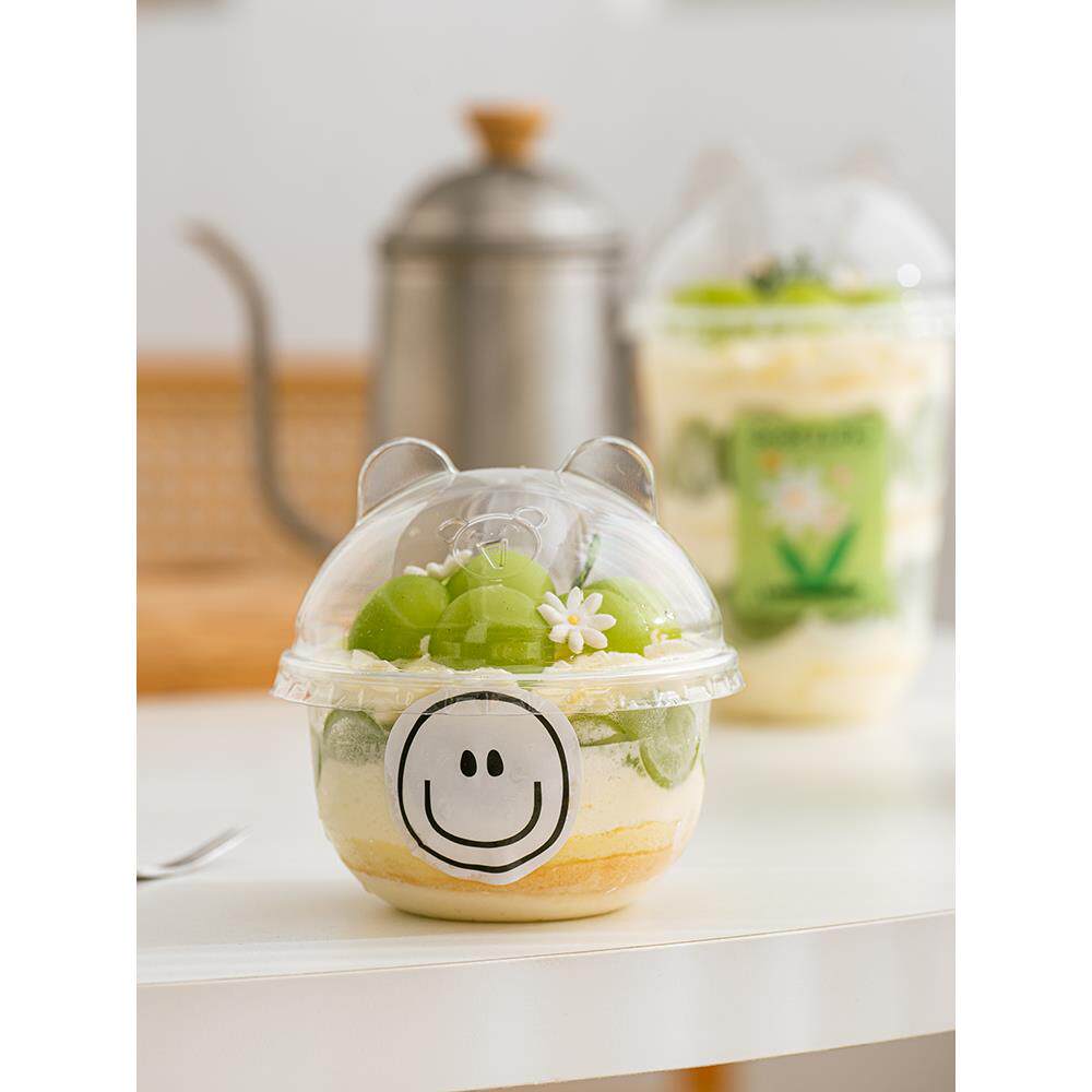 300/360ml甜品杯一次性杯子波波杯慕斯包装盒水果盒蛋糕打包盒子