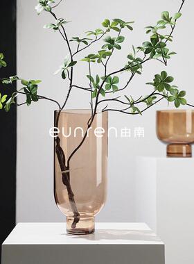现透明家居玻璃水培花摆件简约插花器客厅样板房间桌面装饰品