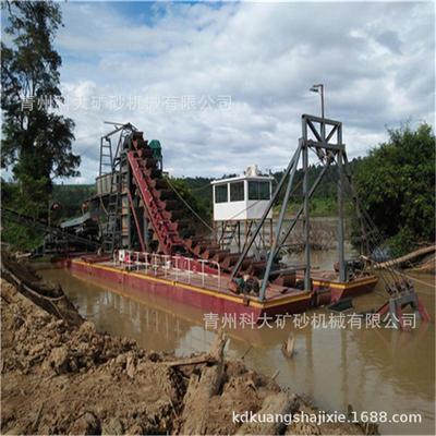 苏里南河道厂淘金河船 链斗挖KD-100沙采金子设备 家采金机流械
