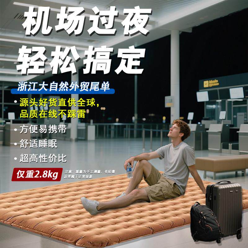 户外充气床垫空气感双人家庭睡垫露营野餐便携超轻帐篷垫子防刮擦