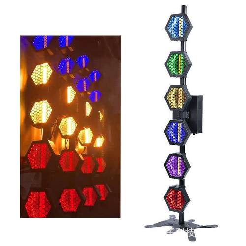 舞台LED像素复古爆闪灯背景灯6颗全彩染色直播间氛围灯幻彩效果灯