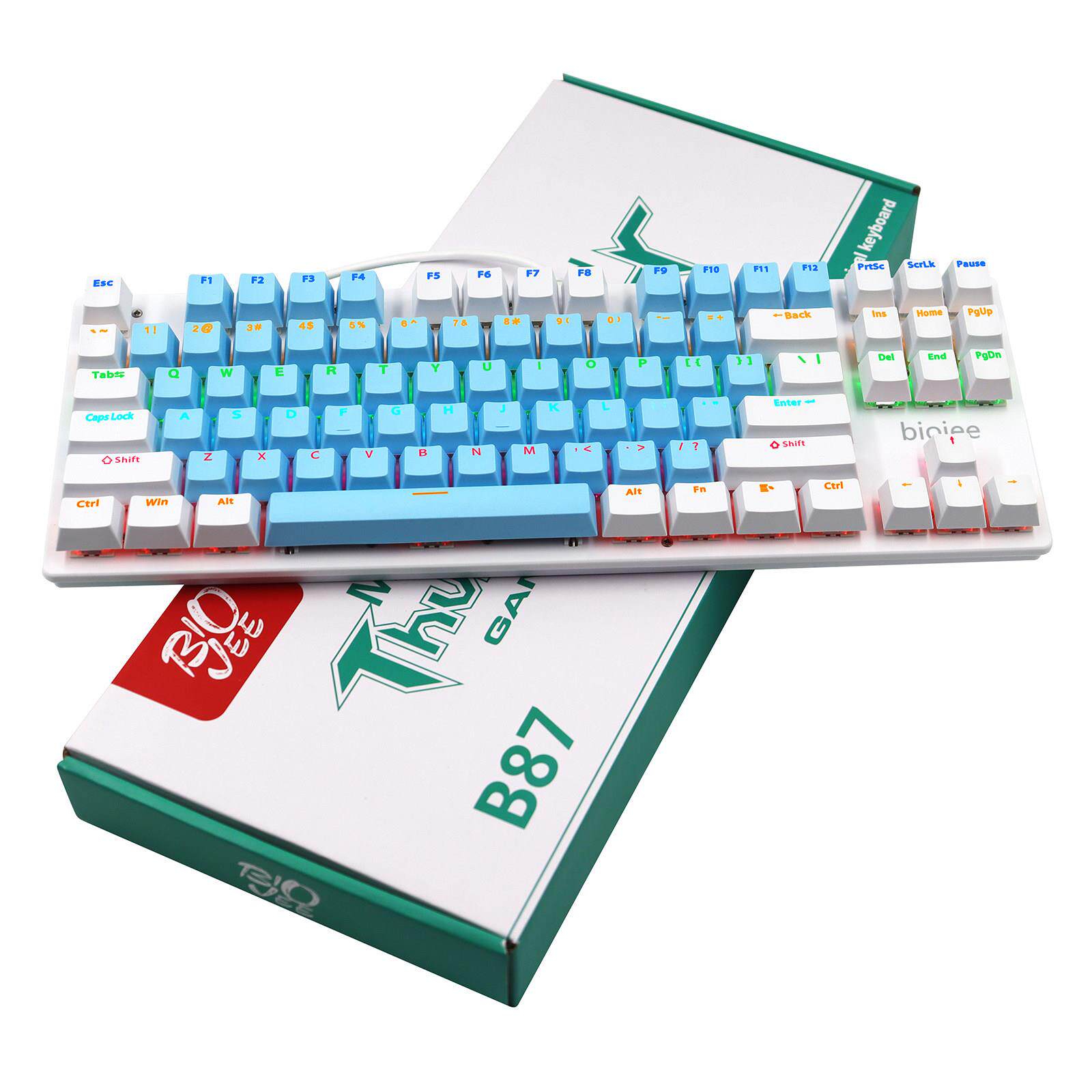 B87机械键盘电子竞技游戏绿轴红轴茶轴笔记本便携式小配色双色