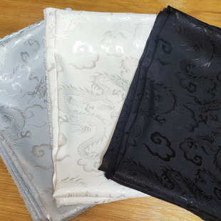 高档龙纹提花布料色丁丝绸缎古风汉服唐装 旗袍太极布置中国风服装