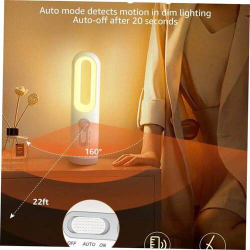 LED Motion Sensor Night Light 2 in 1 Portable Flashlight wit