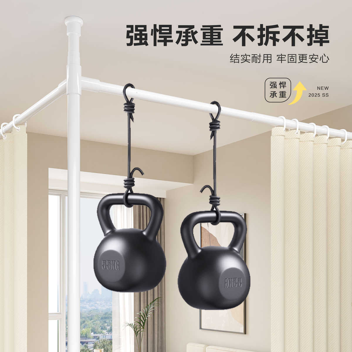 免打孔折叠移动隔断客厅分割卧室出租房间简易床围遮挡布窗帘屏风