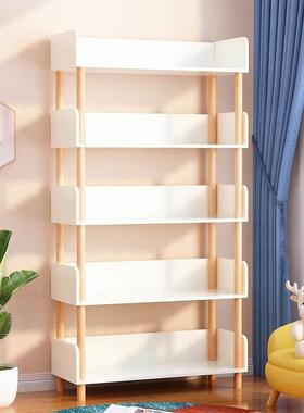 Bookshelf wooden student study multi-layer storage bookcase