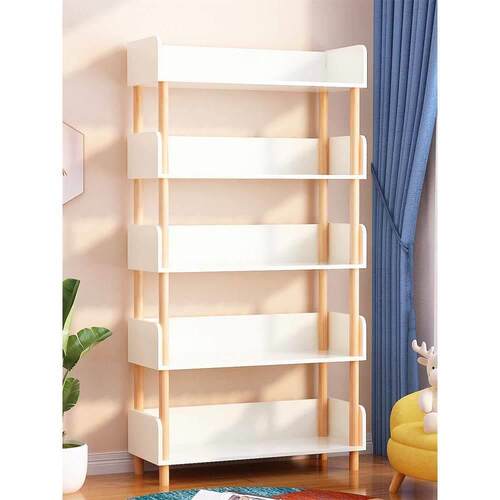 Bookshelf wooden student study multi-layer storage bookcase