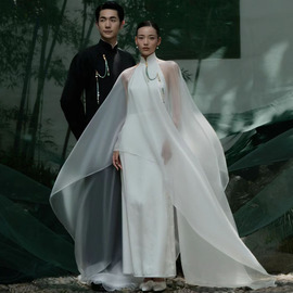 影楼婚纱摄影2023秋款园林民国风改良中式礼服外景旅拍艺术照主题