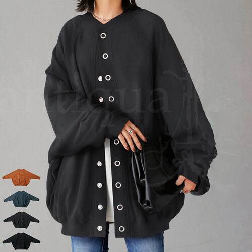 Women's oversized baseball jacket, worn in front and