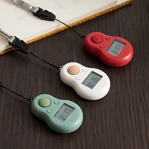 一心新款大屏夜光手按时钟计数器电子数显可看时间随身点数记数器