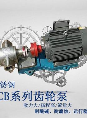 不锈钢齿轮油泵KCB83.3齿轮泵输油泵增压泵抽油泵化工泵耐腐蚀泵
