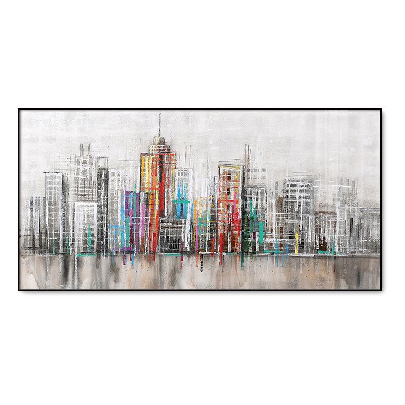 不同尺寸平面喷绘客厅装饰画现代简约抽象办公室挂画都市霓虹