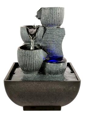 桌面创意几何流水生财小喷泉客厅转运球招财工艺礼品摆饰家居装饰