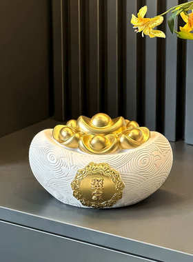 办公室聚宝盆摆件招财聚财新中式家居客厅轻奢高档装饰品开业