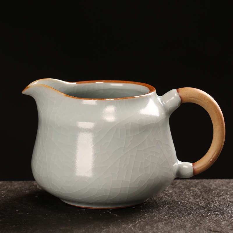 熹言汝窑大公道杯陶瓷公杯分茶器茶海大容量汝瓷功夫茶具茶道配件