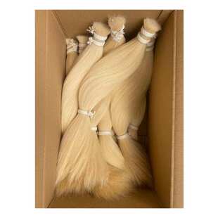 拂尘弓自然白色纯制漂白原尾毛白原料二胡白色马鬃毛刷马尾