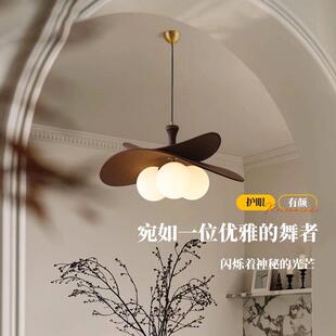 法式 简约藤编书房吊灯 复古餐厅魔豆吊灯中古风实木卧室灯设计师款