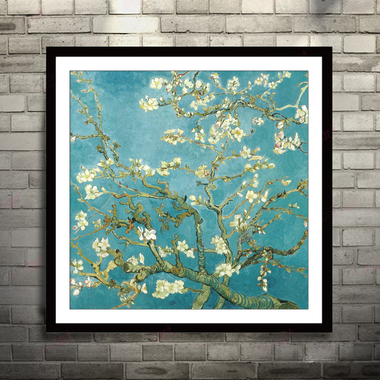 梵高杏花十字绣世界名画系列2024新款绣客厅挂画风景图满绣棉线