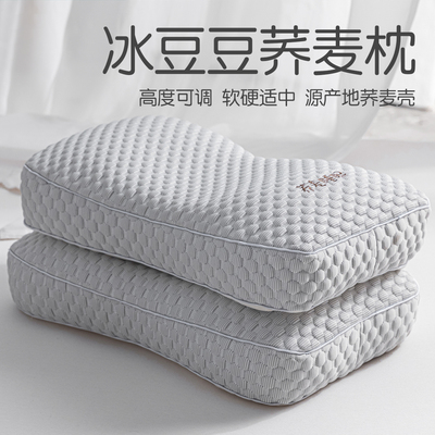 夏季全荞麦壳枕头枕芯护颈椎助睡眠家用一对装凉豆豆宿舍硬整头男