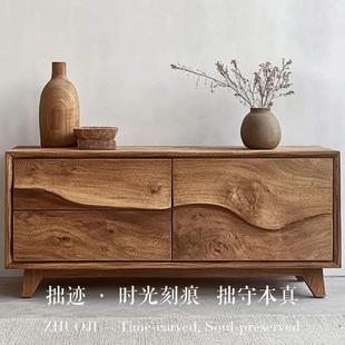 拙迹｜侘寂风实木餐边柜客厅收纳柜民宿酒店家俱现代简约收纳柜